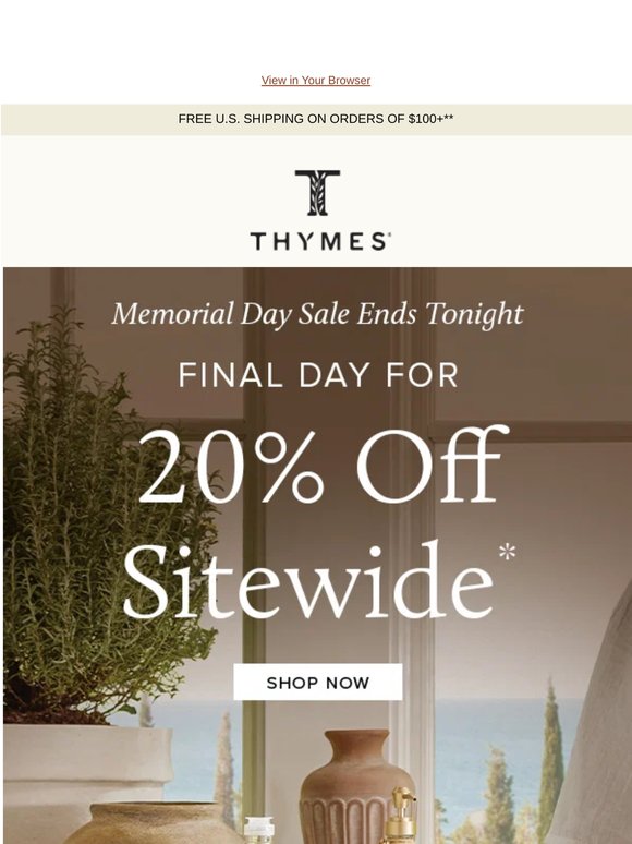 Final Hours: 20% Off Sitewide Ends Tonight