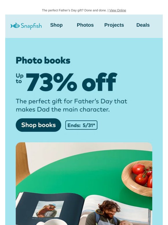 📚 Up to 73% off photo books, made for Dad