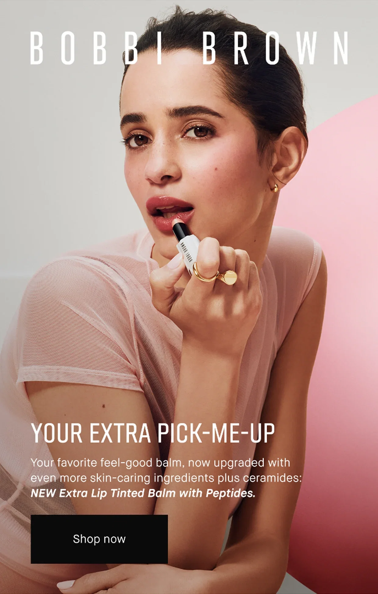 BOBBI BROWN | YOUR EXTRA PICK-ME-UP | Your favorite feel-good balm, now upgraded with even more skin-caring ingredients plus ceramides: NEW Extra Lip Tinted Balm with Peptides. | Shop now