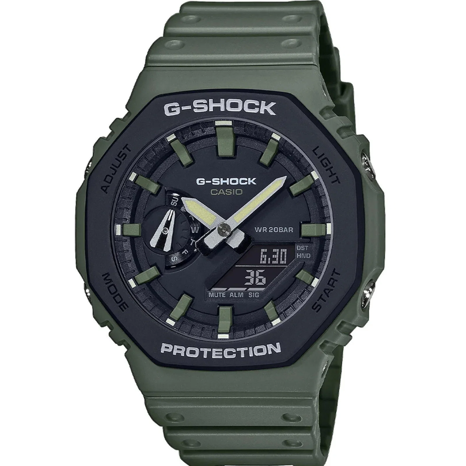 Image of G-Shock GA-2110SU-3AER Layered Bezel Green Watch