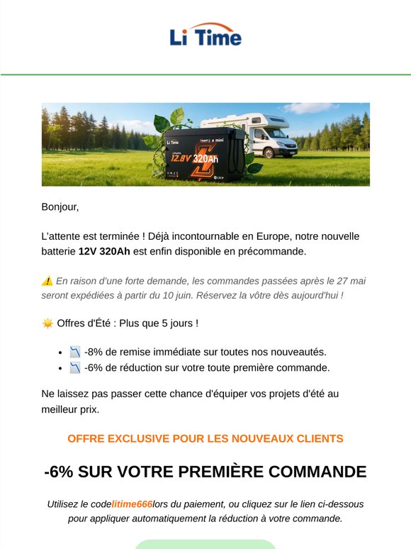 🔋 L'attente est finie : La Batterie LiFePO4 12V 320Ah est en précommande !