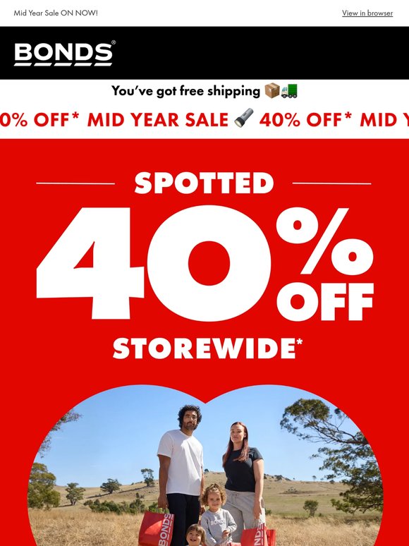 40% Off Storewide 🛒