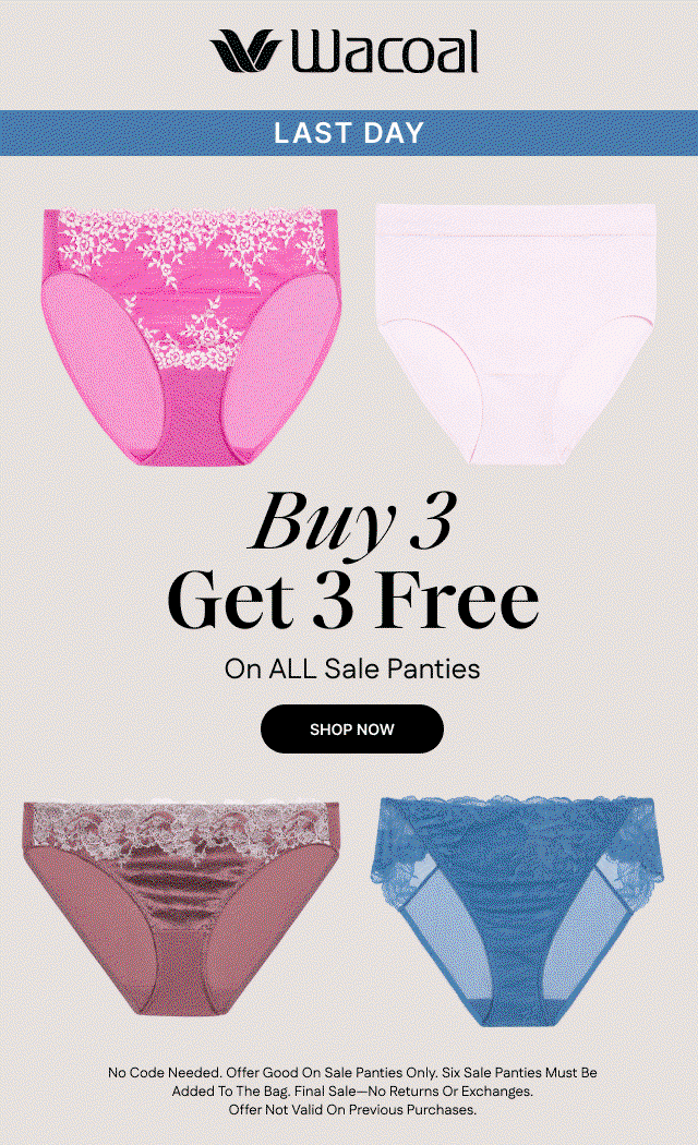 Buy 3 Get 3 Free All Sale Panties