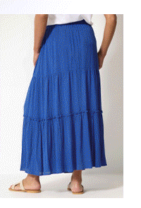 M&Co Blue Crinkle Maxi Skirt