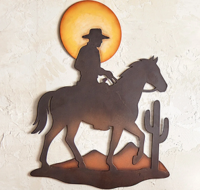 Cowboy Sunset Wall Art