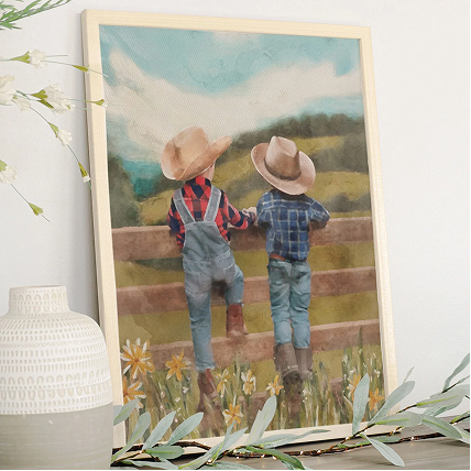 Little Cowboys Framed Wall Art