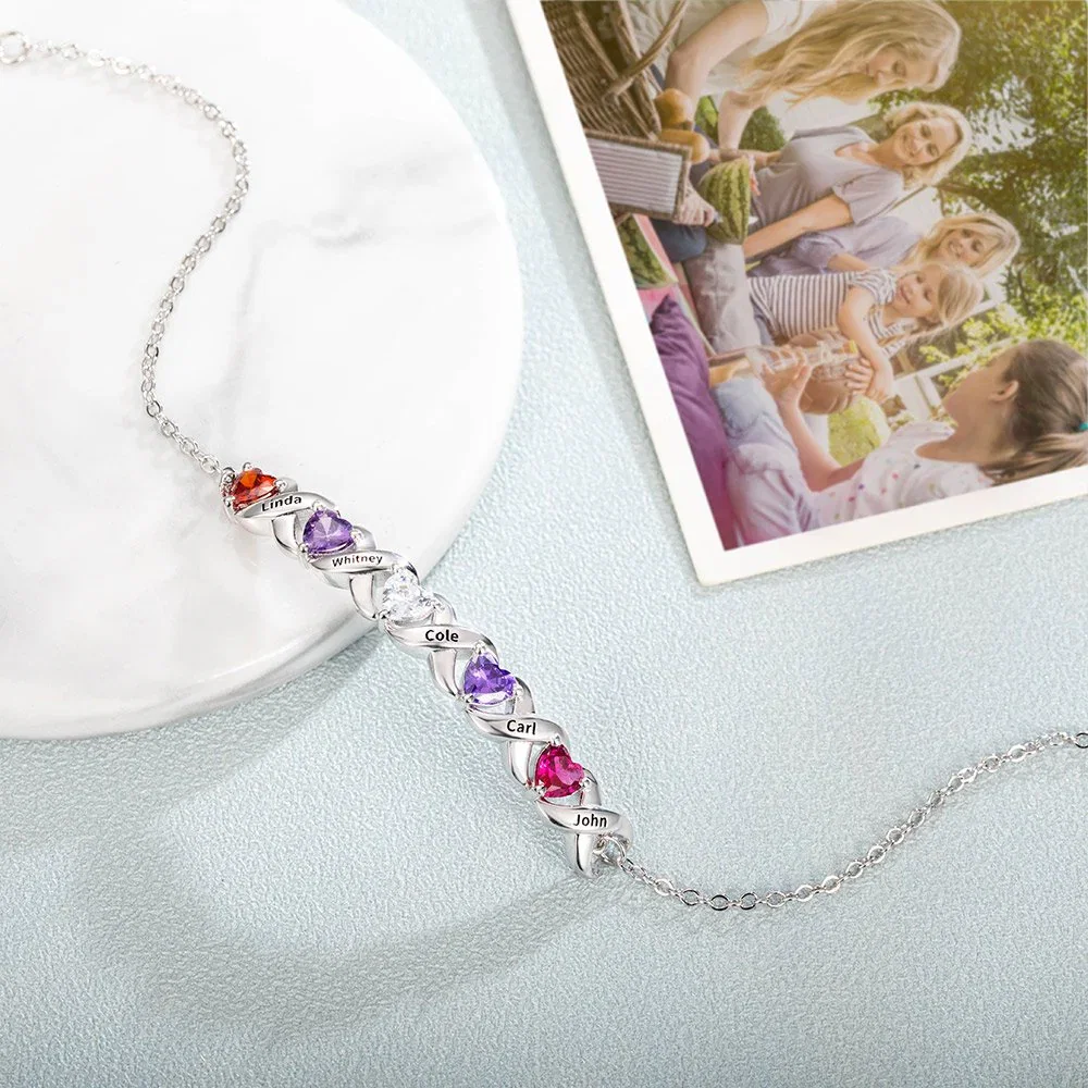 Heart Birthstones Bracelet