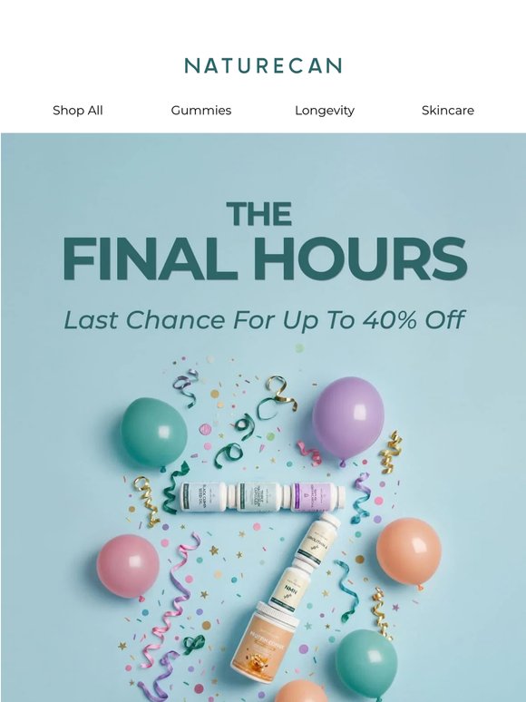 ⏰ Last chance to get up to 40% off!