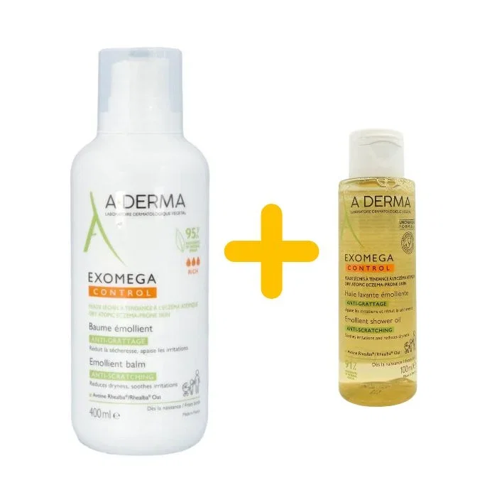 Image of A-Derma Exomega Control Emolliërende Balsem 400ml + GRATIS Exomega Wasolie 100ml