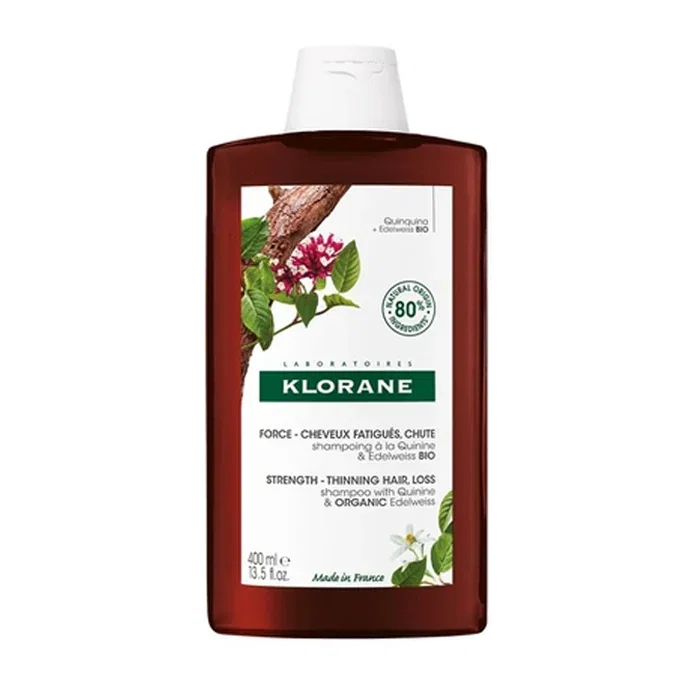 Image of Klorane Kinine en BIO Edelweiss Versterkende & Revitaliseerende Shampoo, Haaruitval 400ml 