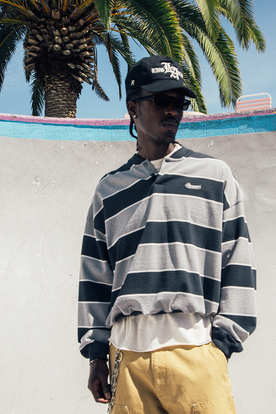 Model wearing the SS26 Dream On Tour T-Shirt in Washed Ecru