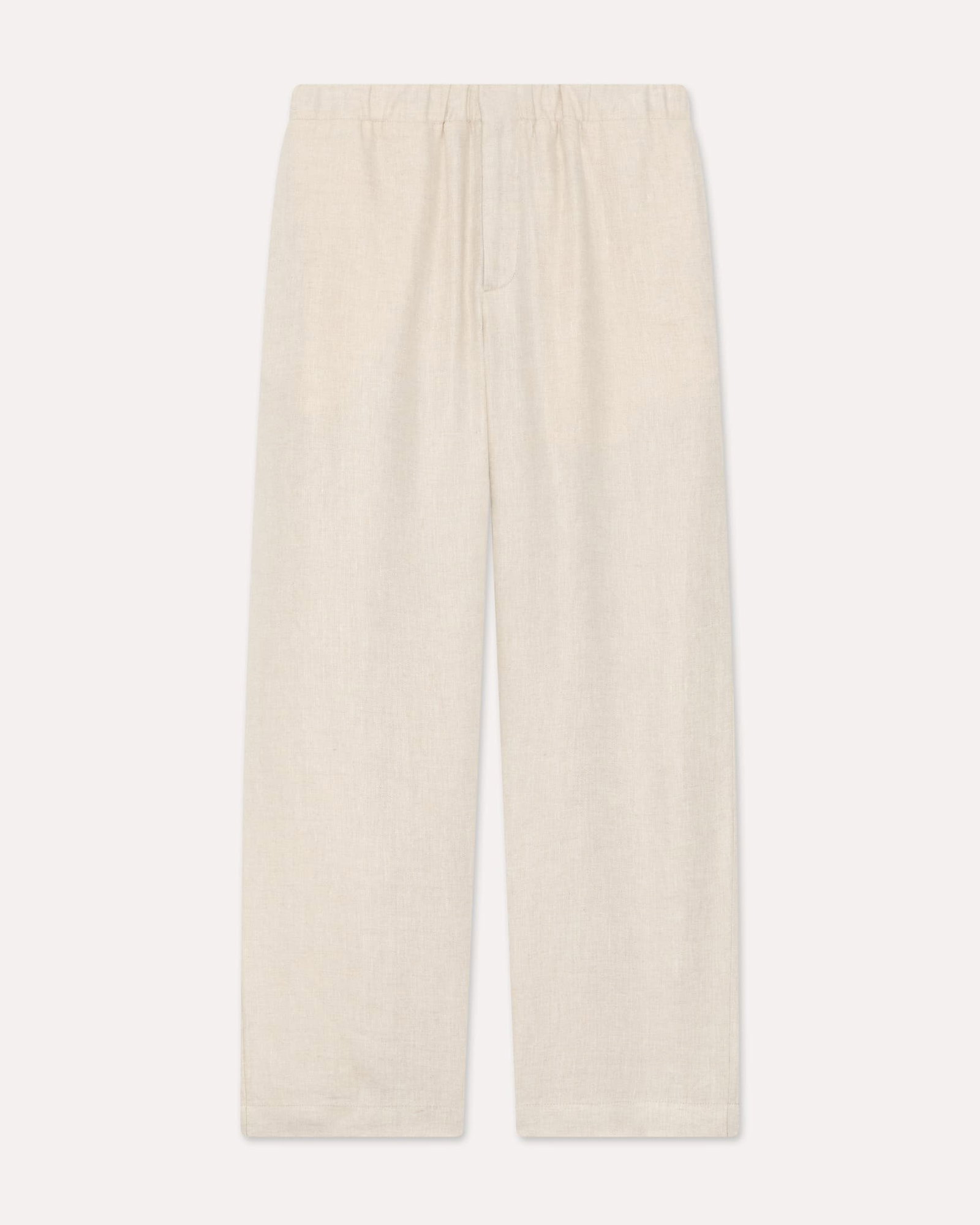 Pantalone beige senza pieghe in lino