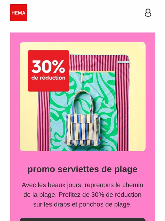 🌞 30% de réduction sur les serviettes de plage : les beaux jours arrivent !