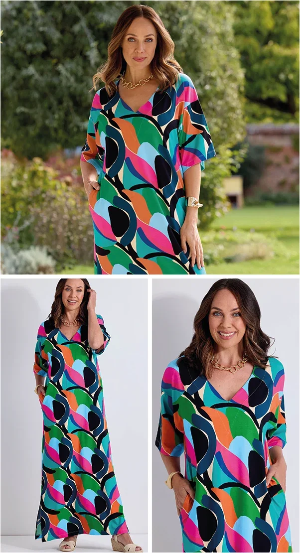 Vibrant Jersey Kaftan