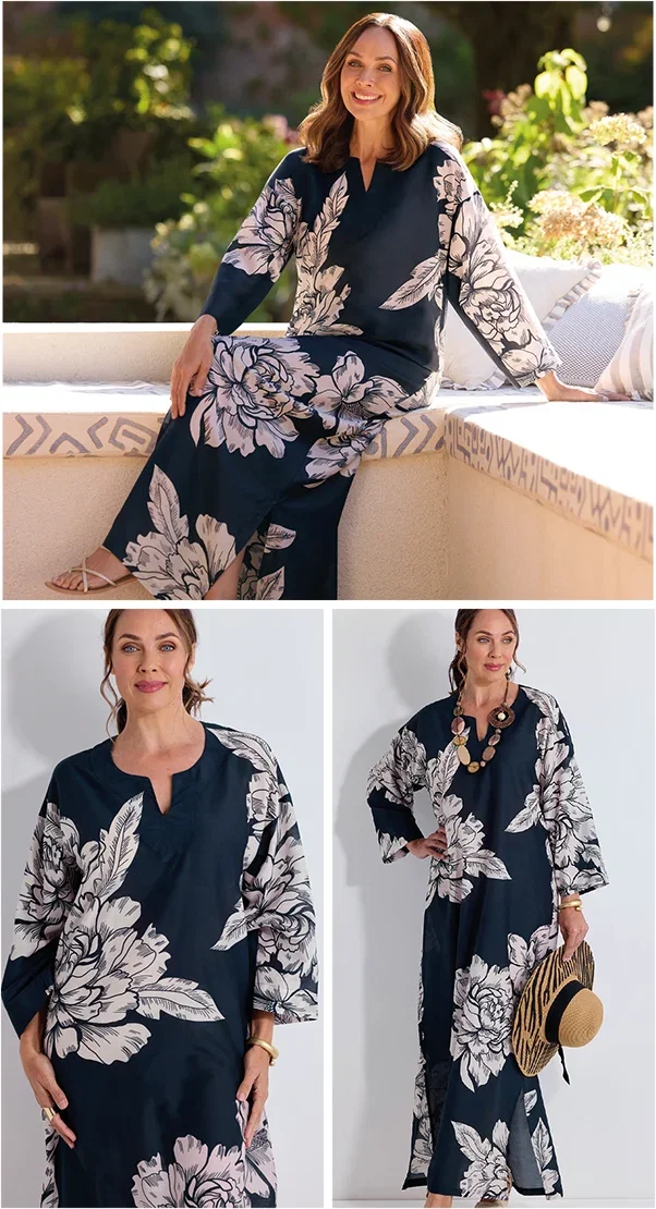Luxury Silk Cotton Kaftan