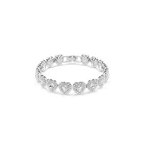 Pulsera Ariana Grande x Swarovski, tallas mixtas, corazón, blanca, baño de rodio