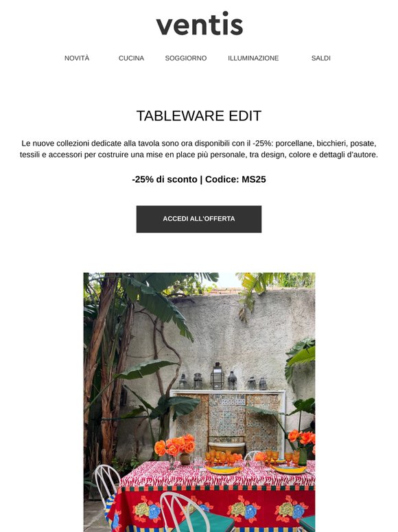 Tavola d’autore: -25%
