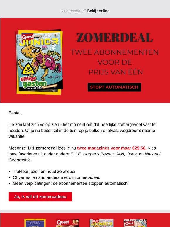 ☀️ Zomercadeautje? 2 tijdschriften voor €29,50