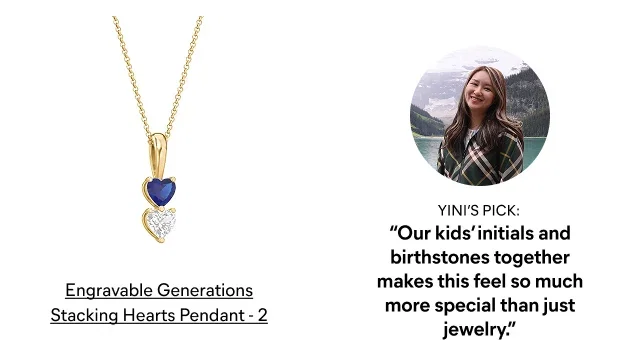 Engravable Generations Stacking Hearts Pendant