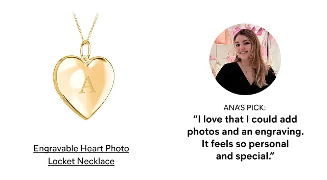 Engravable Heart Photo Locket Necklace