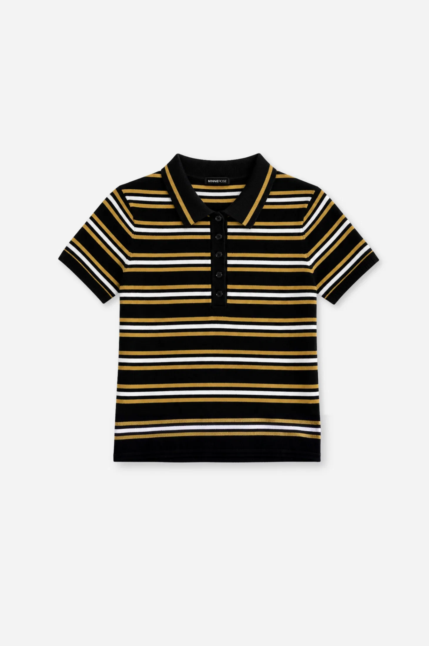 Image of Short Sleeve Striped Polo with Tipping