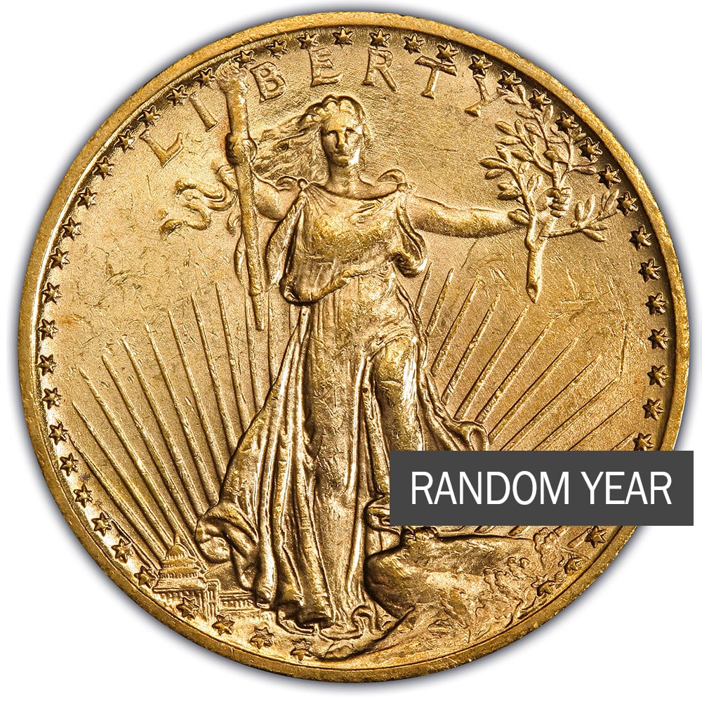 Image of $20 Saint Gaudens Double Eagle Gold Coin (BU) - Random Year