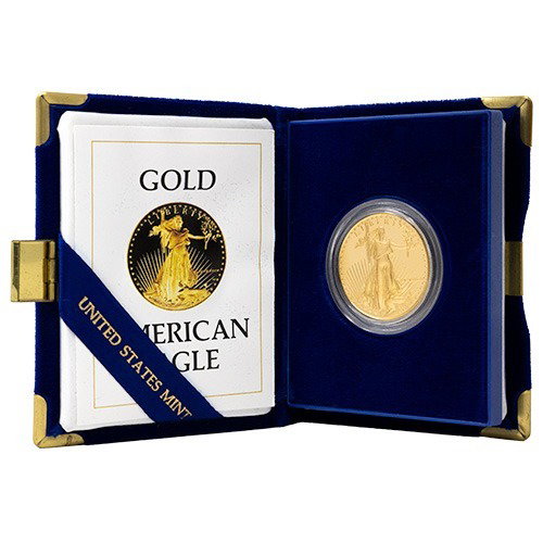 Image of 1 oz US Gold Eagle Proof Coin w/ Box and COA – Random Year