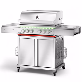 6-Burner Propane Gas Gril SUS304 Stainless Steel 52000 BTU with LED Lights