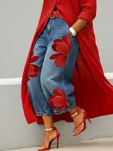 Image of Casual Zipper Loose Bloomers Ankle Pants O-Line Daily Trousers
