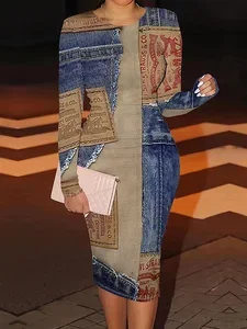 Image of Urban Random Print Midi Dress