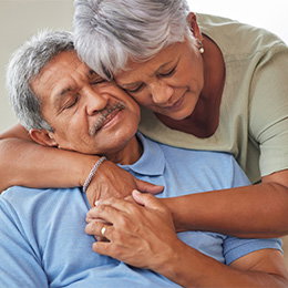 senior adults embracing