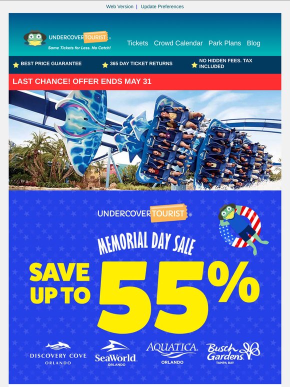 Last Chance 🌟 Save Up to 55% Off United Parks