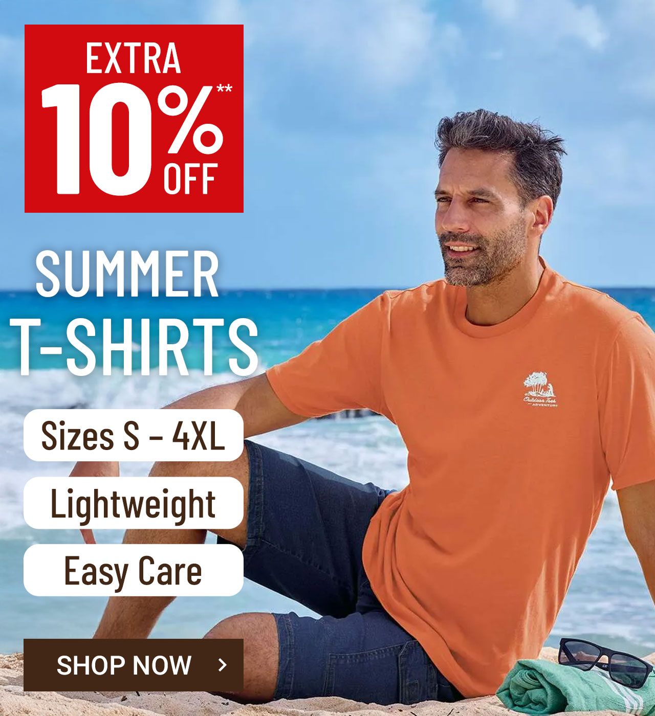 Extra 10% off t-shirts**