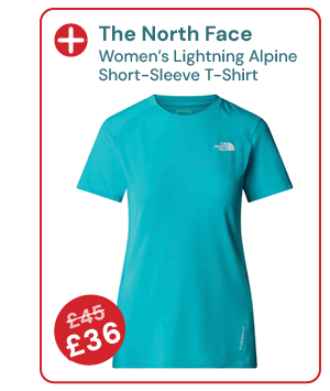 The North Face Women's Lightning Alpine Short-Sleeve T-Shirt - Blue. Reduced from £45 to £36.