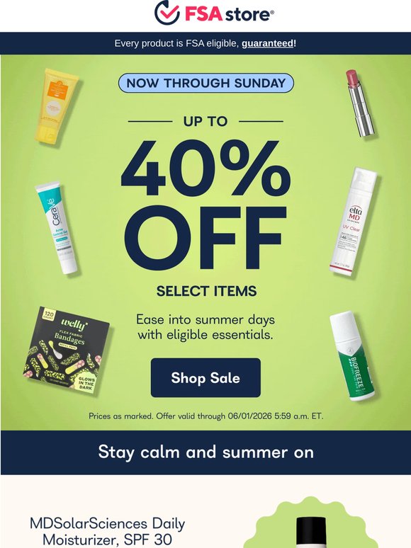 Kick off summer + up to 40% off!