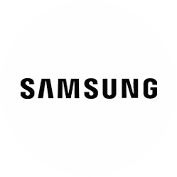 Samsung logo in circle