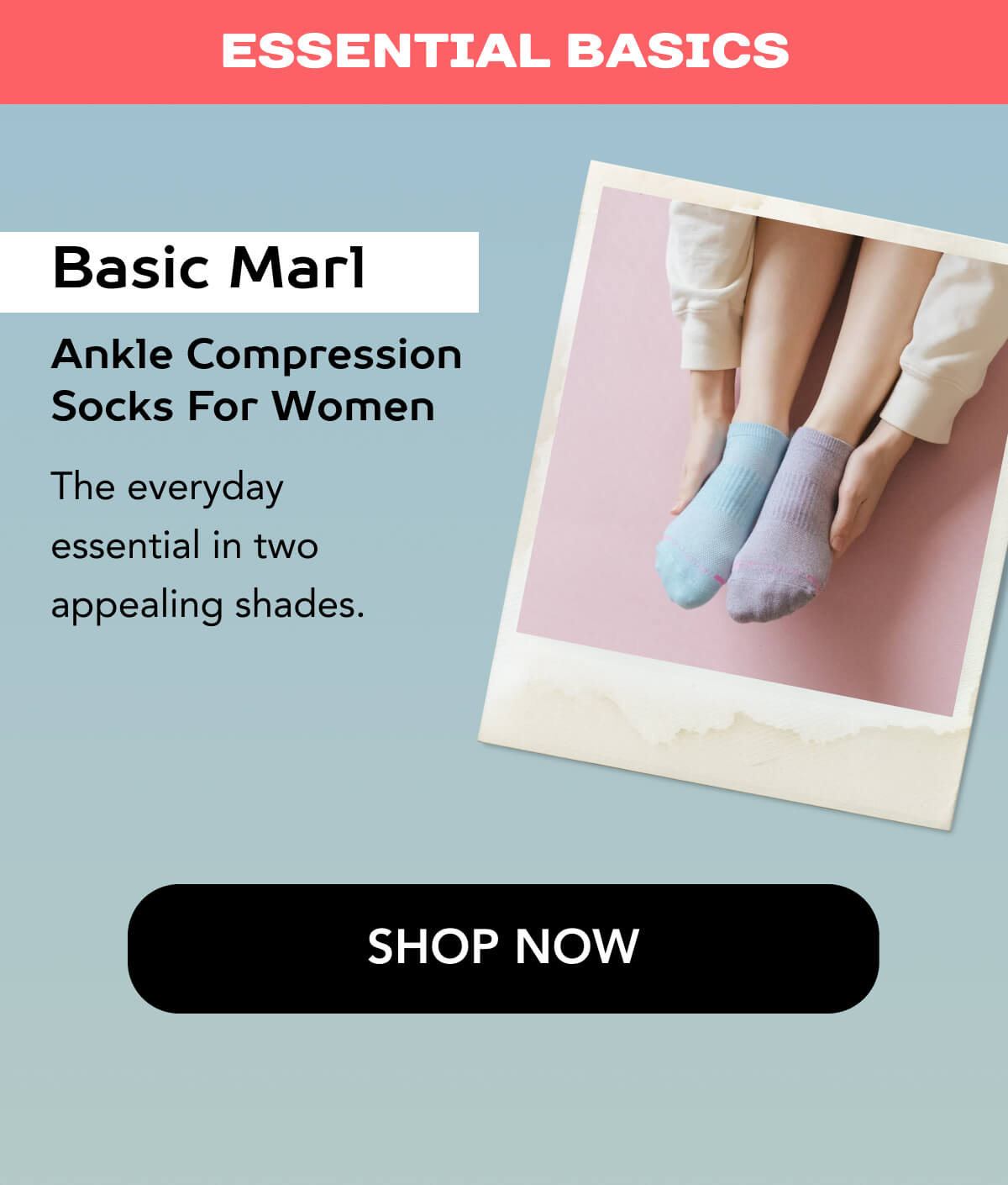 Essential Basics  Basic Ribbed Cuff | Quarter Compression Socks For Women Clean, versatile, and endlessly wearable. 