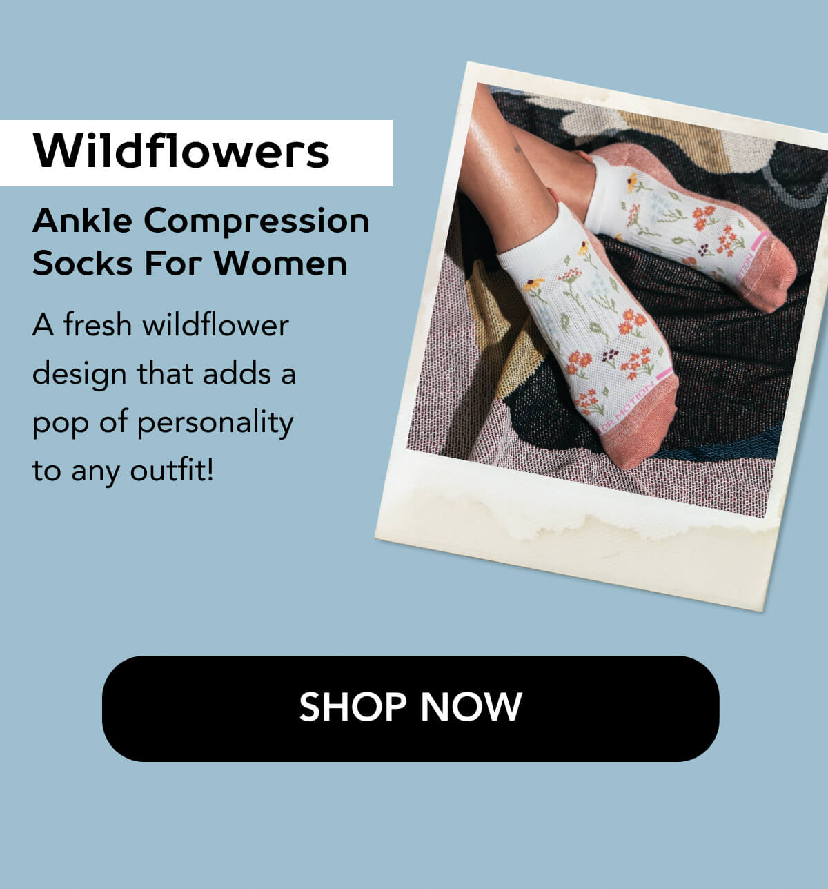 Wildflowers | Ankle Compression Socks For Women  A fresh wildflower design that adds a pop of personality to any outfit! 
