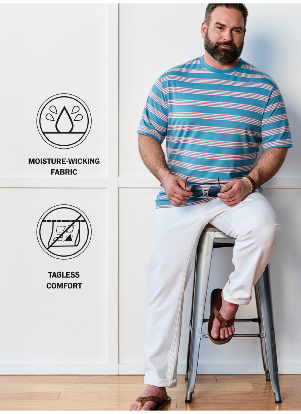 MOISTURE-WICKING FABRIC - TAGLESS COMFORT