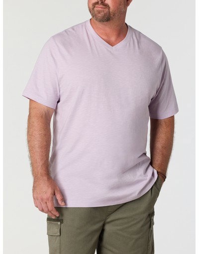 Slub Knit V-Neck T-Shirt