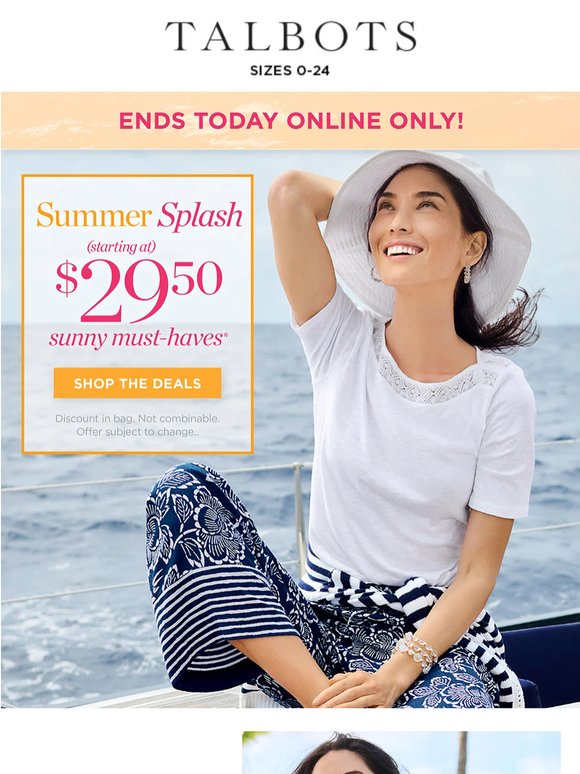 ENDS TODAY—$29.50 & up must-haves + EXTRA 50% off markdowns