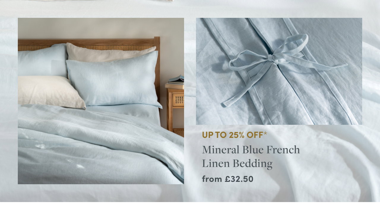 Mineral Blue French Linen Bedding And Bed Sheets