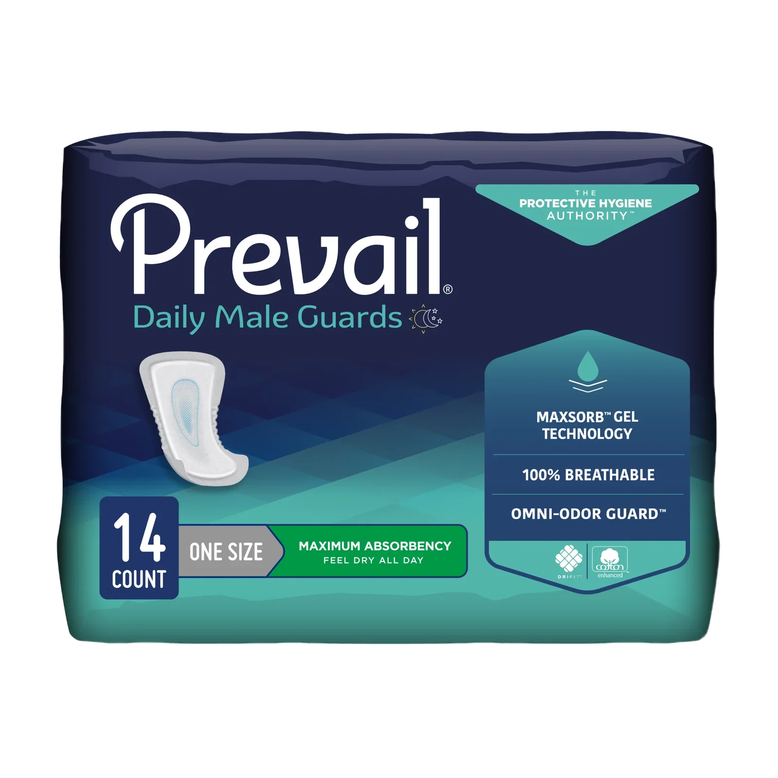 Image of Prevail Incontinence Guards for Men, Maximum Absorbency, 14 count