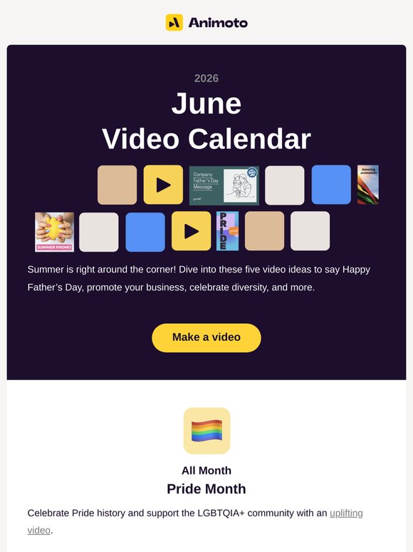 3 video ideas for May