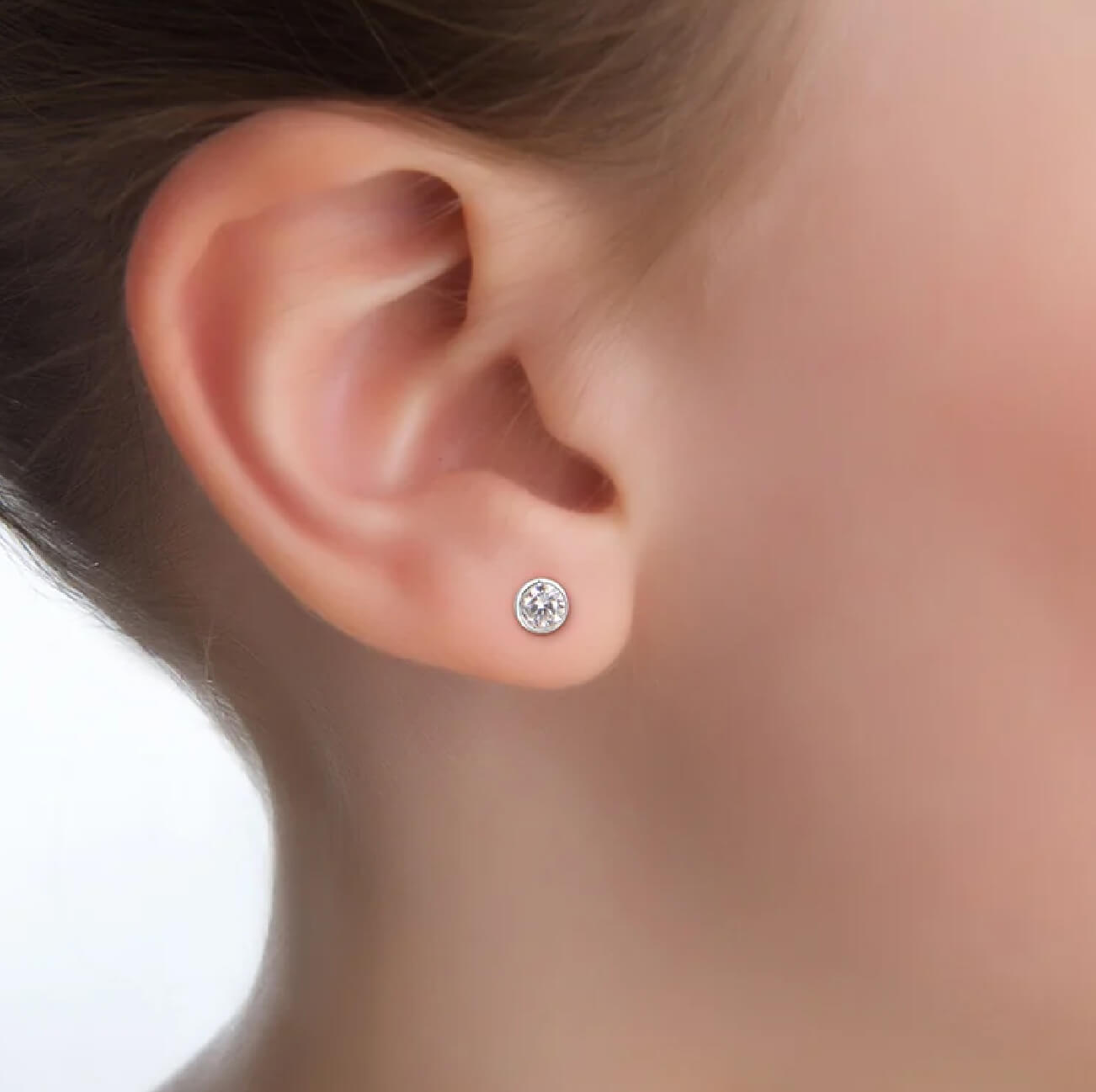 Childrens Clear Stone Stud Earrings