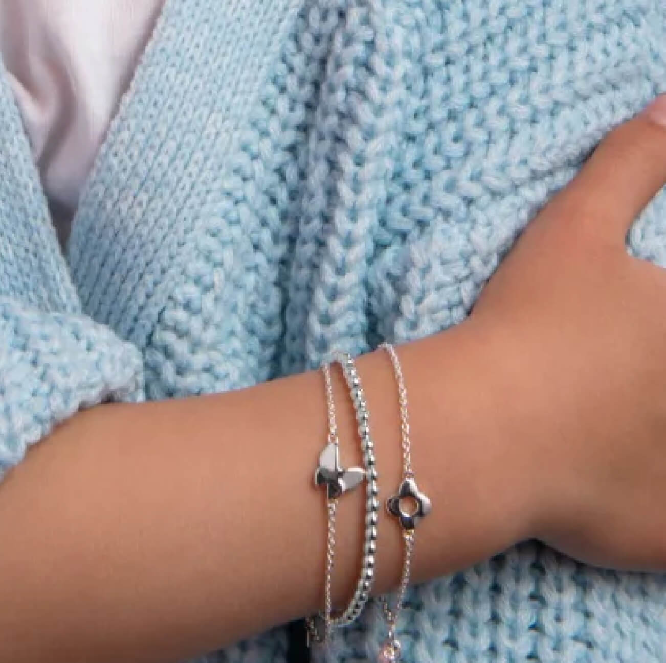 Butterfly Bracelet Silver Beads