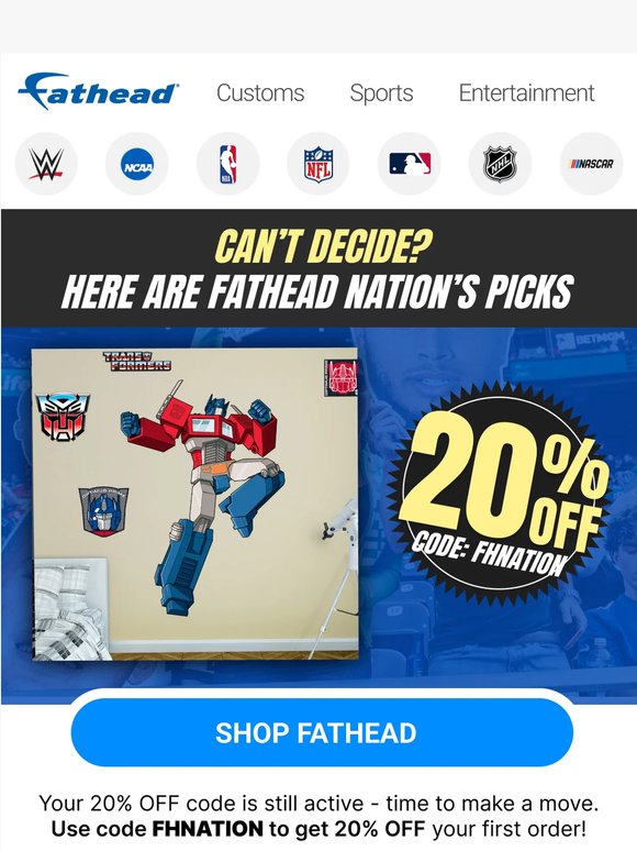 Check out some of Fathead Nation's entertainment favorites! 👀