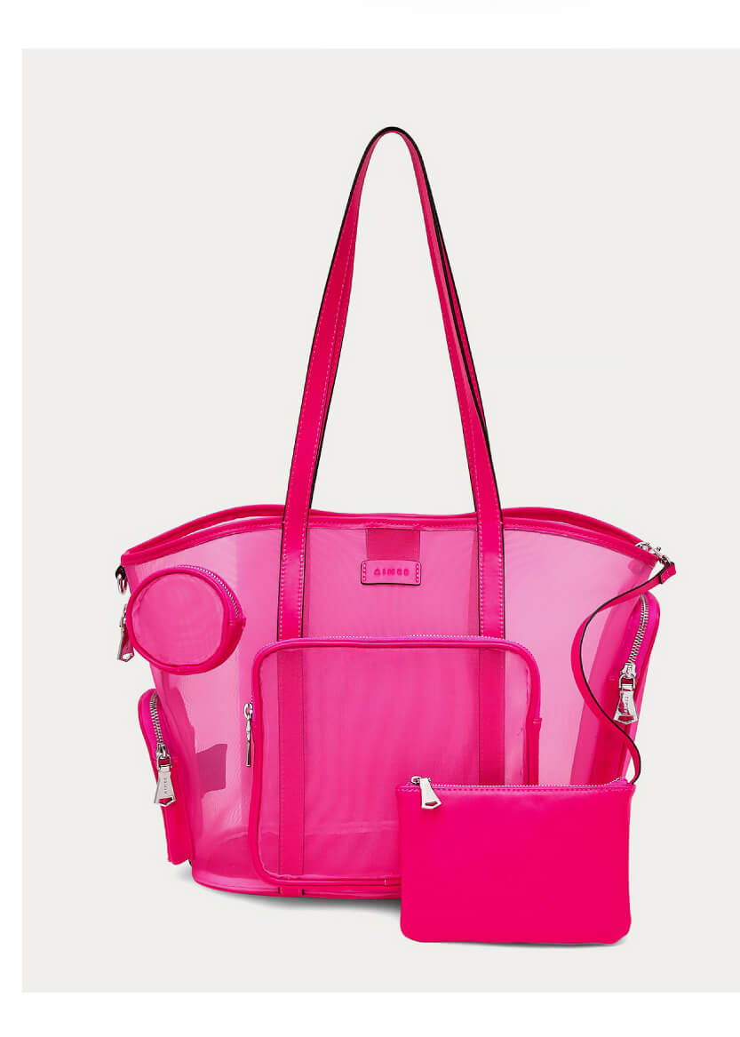 Skipper Mesh Cargo Tote in Pink