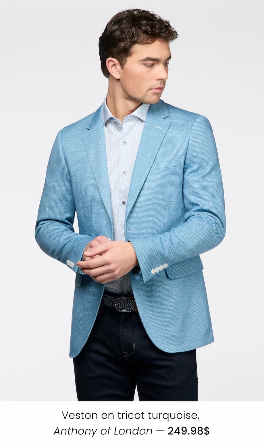 Veston en tricot turquoise