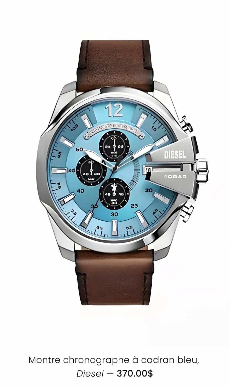 Montre chronographe à cadran bleu